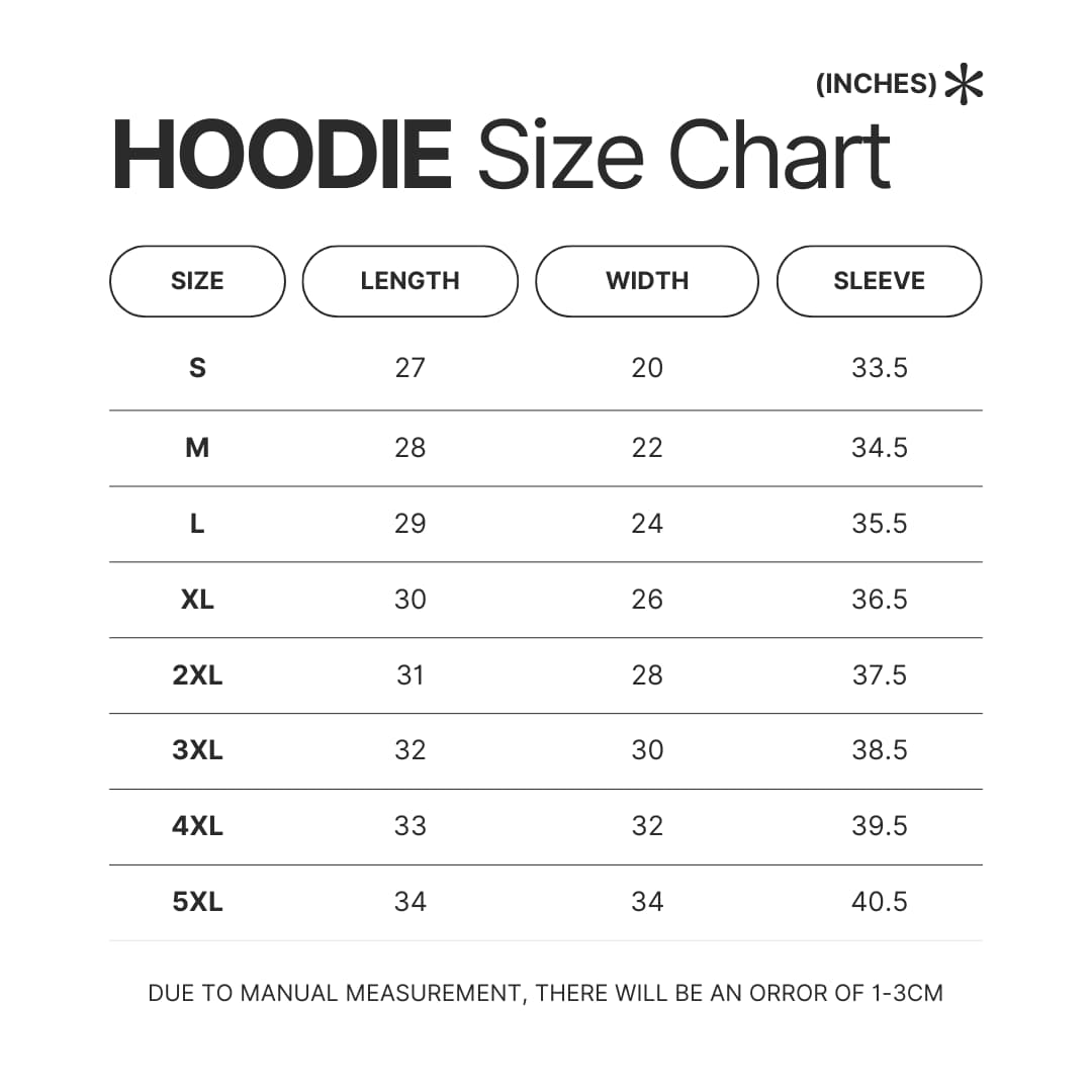 Hoodie Size Chart - Call Her Daddy Shop