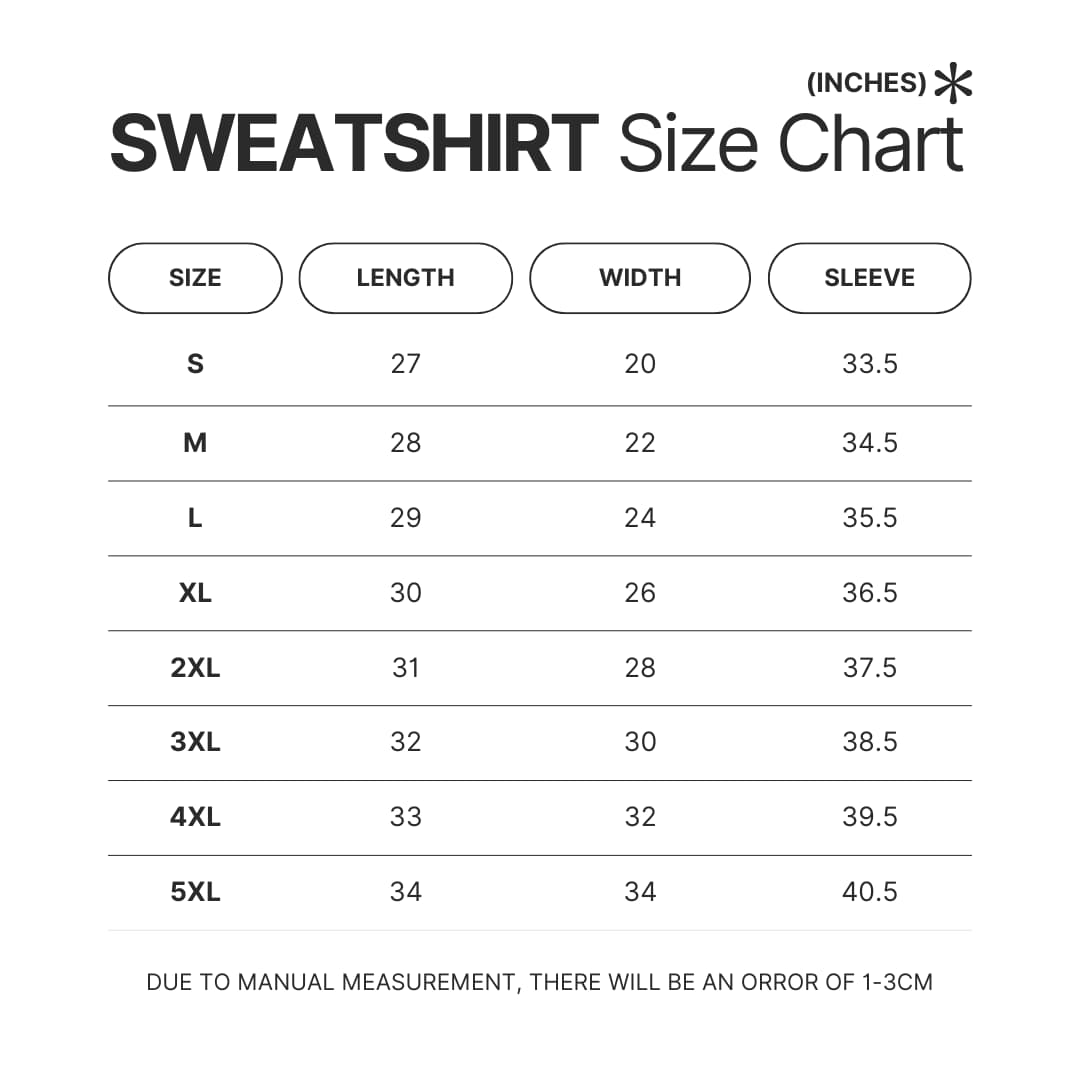 Sweatshirt Size Chart - Call Her Daddy Shop