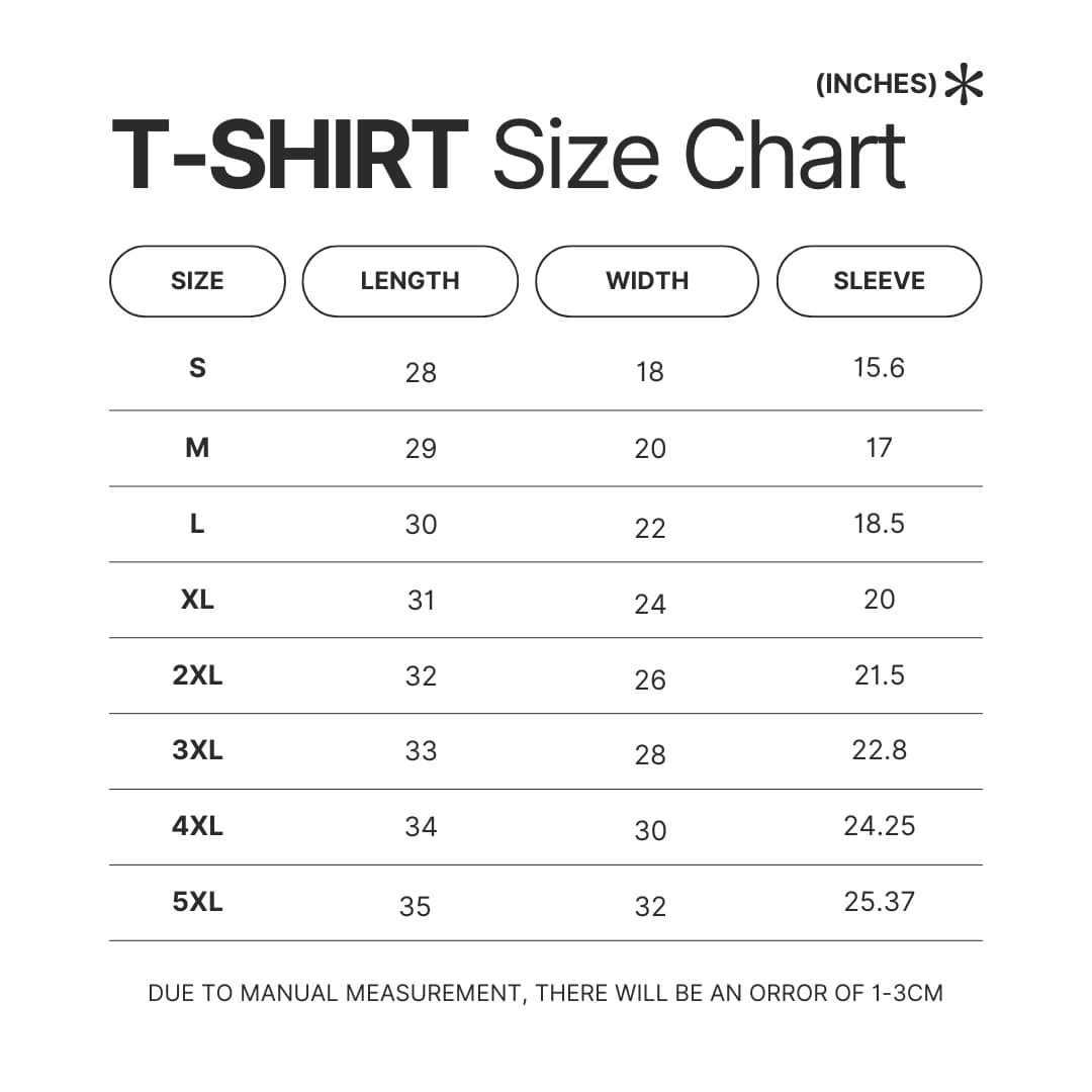 T shirt Size Chart - Call Her Daddy Shop