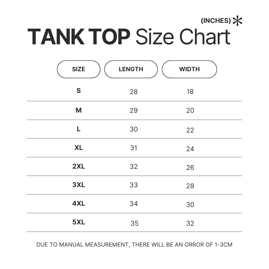 Tank Top Size Chart - Call Her Daddy Shop