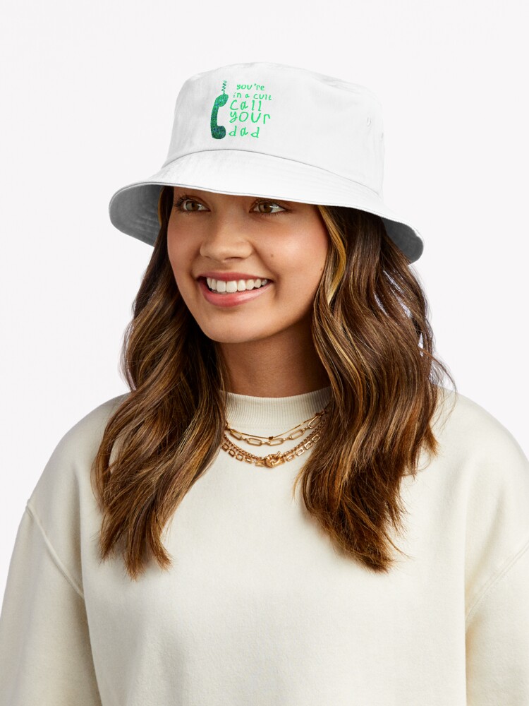 Youre In A Cult Call Your Dad Green Bucket Hat - Image 2