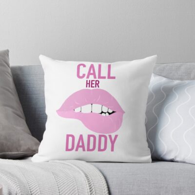 Call Her Daddy Lips Throw Pillow